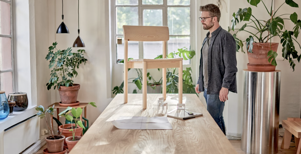 Minus Design Norway's chair whose design process and use can end up being carbon negative